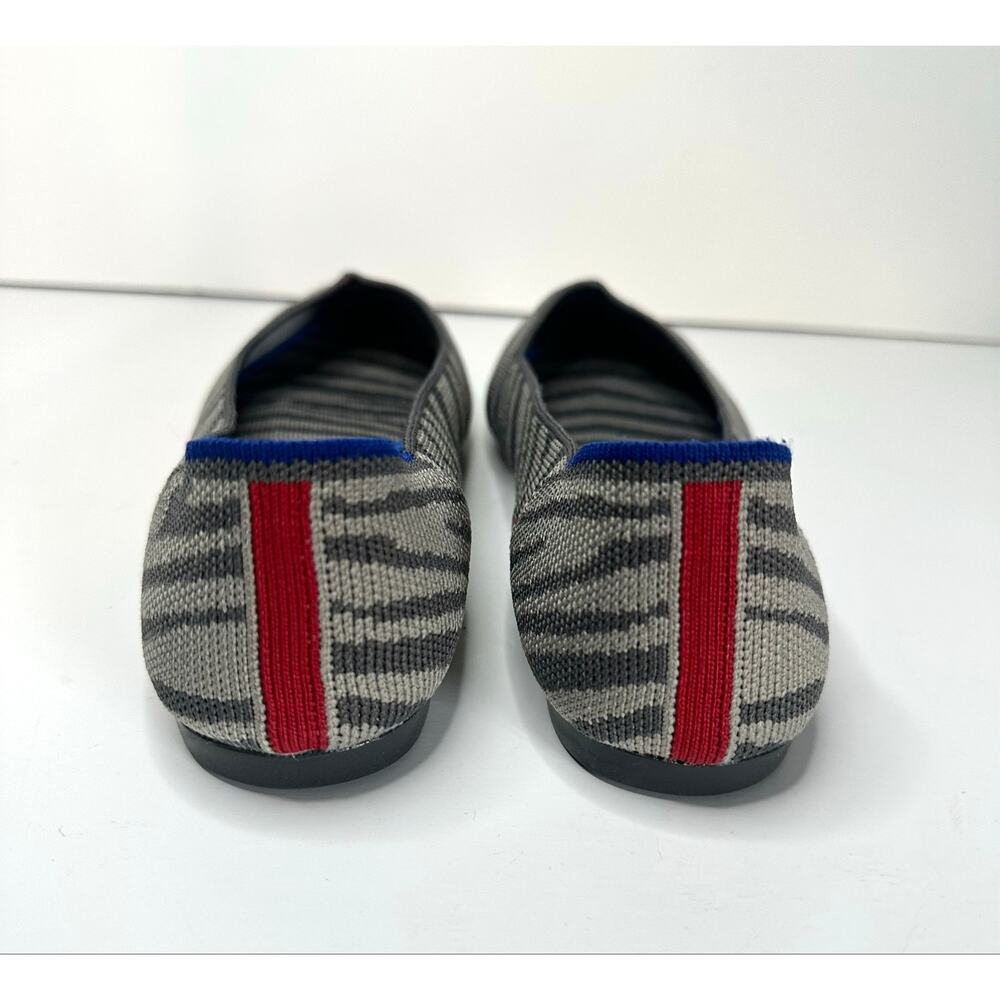 Rothys Shoes Womens 7.5 The Point Ballet Flats Grey Zebra Print Comfort Low Top - Picture 6 of 10